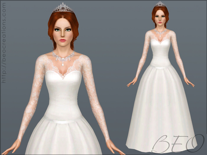 Wedding dress 25 V.2 for Sims 3 by BEO